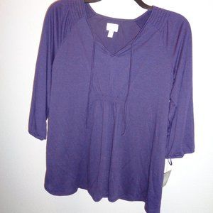 A:GLOW Maternity Smocked Peasant Top Size Large